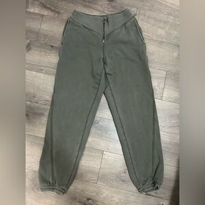 Aerie Fleece Olive Green Corset Jogger